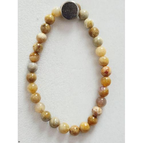 Snakeskin Agate Natural Stone Stretch Bracelet