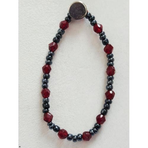Pyrope Garnet and Hematite Bracelet