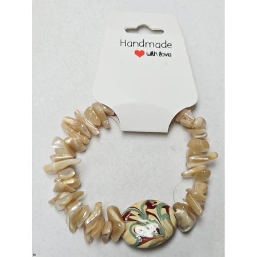 Agate Chip Stone Bracelet with Charm