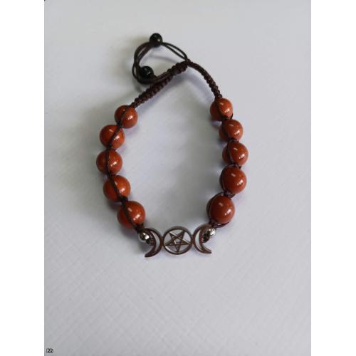 Carnelian Triple Moon Natural Stone Bracelet