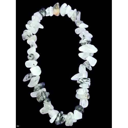 Tourmalinated Quartz Natural Stone Bracelet