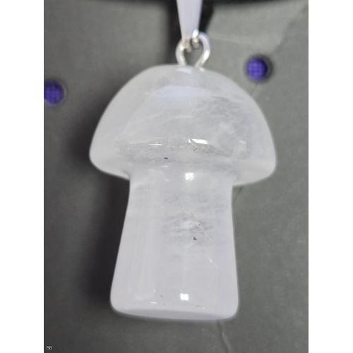 Milky Quartz Mushroom Necklace