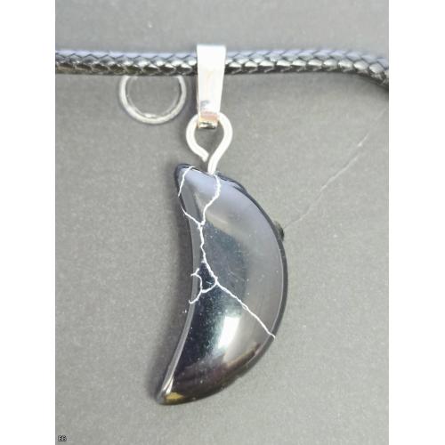Black Agate Moon Necklace