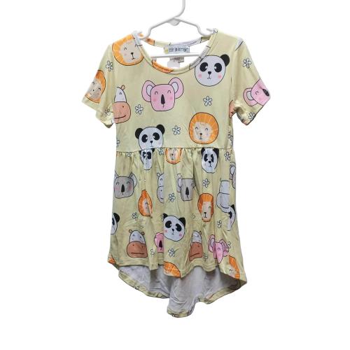 Little Jo Lemon Animal Print on Yellow Dress 6/7T