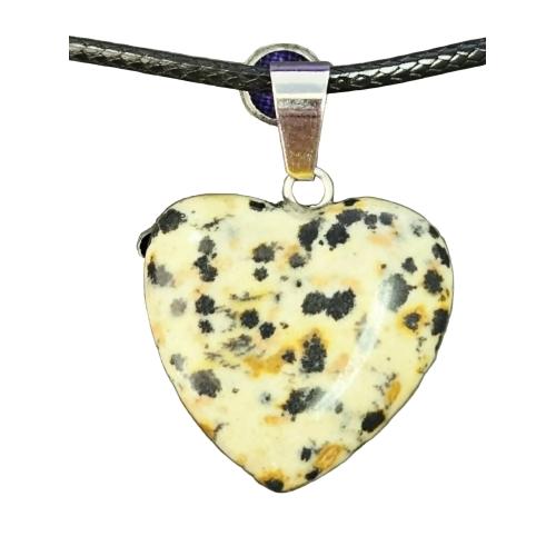 Dalmation Jasper Heart Necklace
